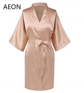 Batas Kimono de fiesta de <span class=keywords><strong>boda</strong></span> de dama de honor de estilo corto sencillo para mujer, 30 colores disponibles para regalo de dama de honor - Product Image 3
