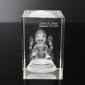 Cubo de Cristal 3D con Diseño Innovador, Tallado de <span class=keywords><strong>Buda</strong></span> en <span class=keywords><strong>el</strong></span> Interior - Product Image 1