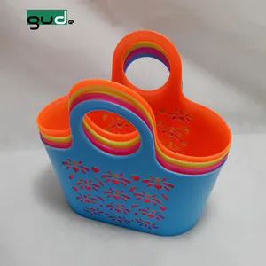 Carry Shopping Basket PE Soft Basket Hot Sale Plastic Natural Storage Baskets Sustainable Swing Tag Variety Sundries 31*16*27cm