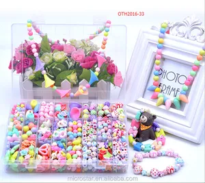 wholesale acrylic beads children's beads jewellery set educational craft kit for kids