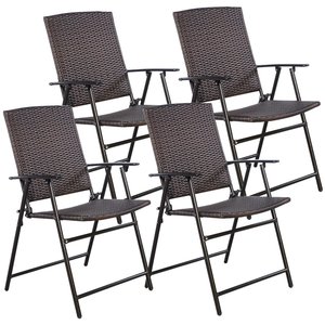 <strong>Folding</strong> <strong>Patio</strong> Foldable Camping Outdoor Lawn Portable Wicker Armrest Footrest Rattan Wedding <strong>Chair</strong> - Product Image 4