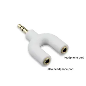 Jack Sorties Casque Audio Adaptateur U Forme Partager de La Musique Stéréo Connecteur Audio 2 En 1 Double Ports Répartiteur D'écouteurs NGD0209