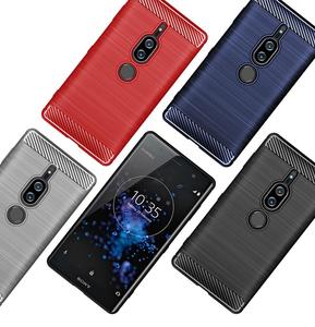 Karbon Fiber Darbeye Dayanıklı Yumuşak TPU Kılıf <span class=keywords><strong>Sony</strong></span> <span class=keywords><strong>Xperia</strong></span> XZ2 Premium