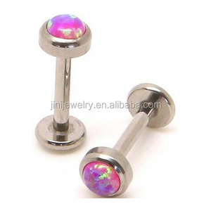 Anneaux de <span class=keywords><strong>piercing</strong></span> labret en titane G23 à filetage interne avec opale pour cartilage d'oreille/tragus/lèvre/nez - Bijoux cadeau de mariage - Product Image 1