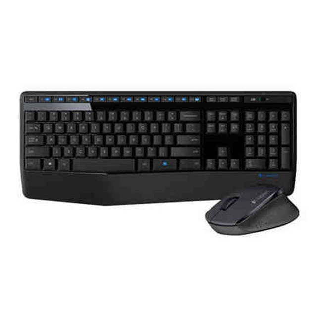 Logitech MK345 USB Wireless Multimedia Flat MK 345 Keyboard Mouse Combo