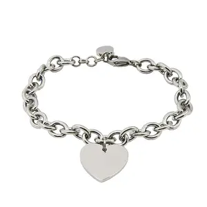 Bracelet pour filles, chaîne en acier inoxydable, OEM, en forme de cœur