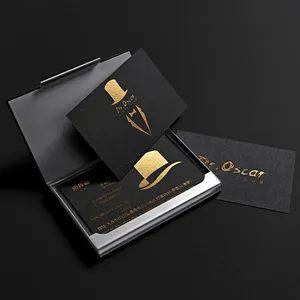 Venta caliente de logotipo personalizado brillante hoja de oro de papel de la tarjeta de negocio