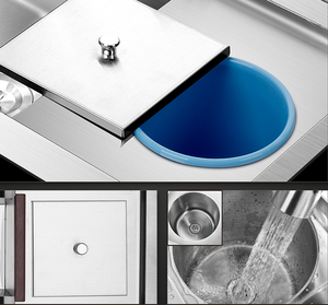 Dengan Harga Murah Hand Made Double Bowl Stainless Steel <span class=keywords><strong>Kitchen</strong></span> Sink Harga dengan Bin