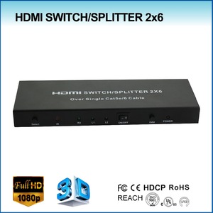 Séparateur <span class=keywords><strong>hdmi</strong></span> 6 voies 2-en-1, avec extension 3D, 60m, répartiteur <span class=keywords><strong>hdmi</strong></span> 2-en-6 sorties - Product Image 3