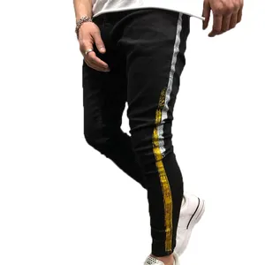 Discount Painting Stripe Black Jeans Pants Men