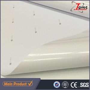 pvc <span class=keywords><strong>vinl</strong></span> blanco brillante película de vinilo adhesivo/vinilo autoadhesivo para la impresión digital con pegamento negro - Product Image 3