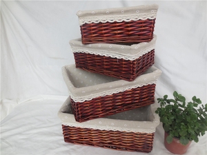 Top Bán Dệt Trang Chủ Và Khách Sạn Giỏ Lưu Trữ Wicker Giỏ Liễu Giặt Có Tay Cầm Nắp Và Đồ Chơi Lót - Product Image 5