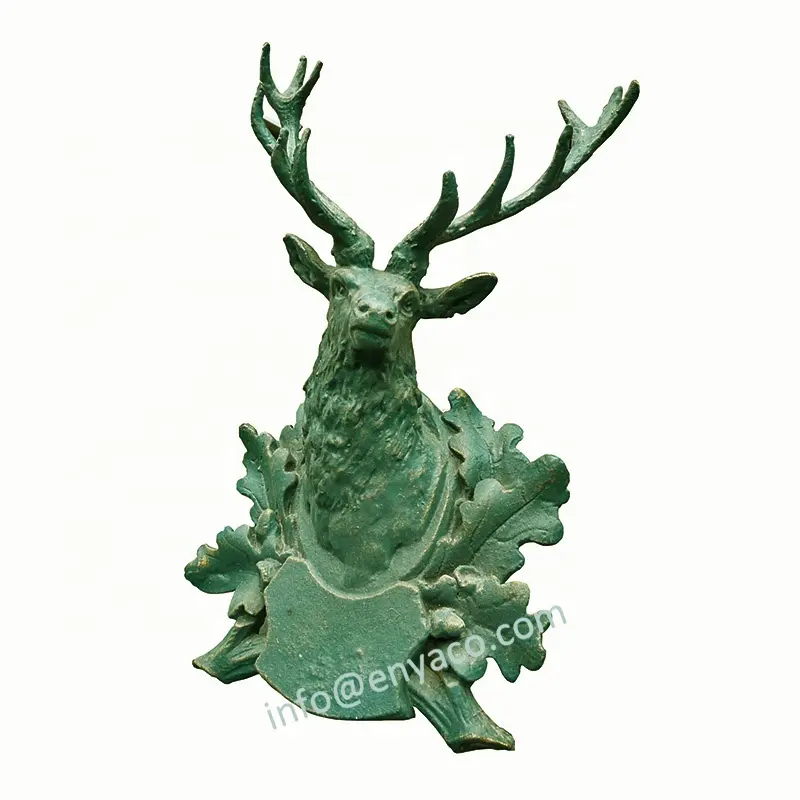 تمثال رأس الأيل العتيقة ، رأس حيوان الغزلان جدار جبل ديكور الفن الديكور للمنزل والحديقة