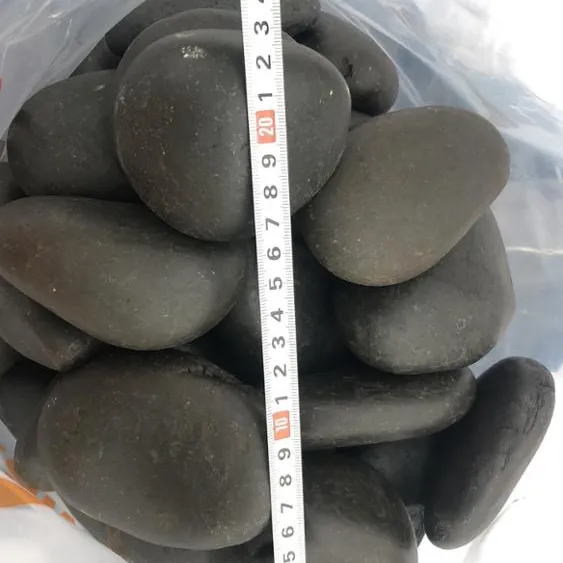 Pedra polida preta natural pedras para jardinagem