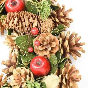 Wreath Decor GY BSCI New Design Handmade Crafts Natural Pinecone Xmas Christmas Decorative Wreath
