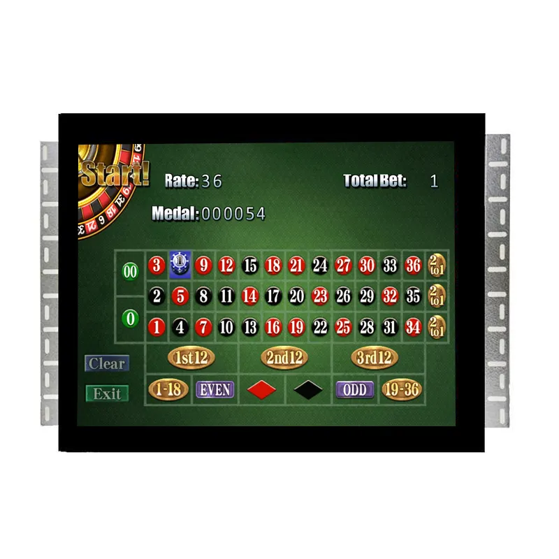 DC 12V 19" pot o gold touch screen monitor with game board for EXII-7720SC touch monitor