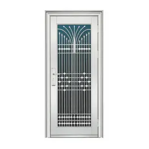 Puerta Exterior de Seguridad de acero inoxidable Puerta de entrada principal de metal para el hogar - Product Image 1