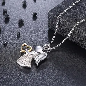 Collier avec pendentif d'ange, en argent sterling 925, pour femmes, offre spéciale