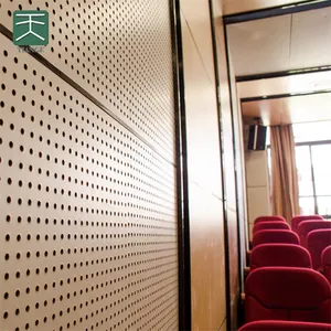 TianGe-Panel acústico de madera perforado para auditorio, Panel acústico de madera
