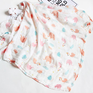 Serviette de bain pour bébé mignonne en forme d'ours, 70% bambou, 30% coton, double couche de gaze, imprimée, jetable, couvre-poussette pour bébé, été, printemps - Product Image 2