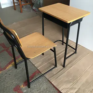 Mesa de lectura y sillas de HT-100507, escritorio escolar doble ajustable y silla, precios para muebles escolares