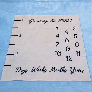 En gros Personnalisé <span class=keywords><strong>Micro</strong></span> Super Doux Tissu Bébé Anniversaire Couverture - Product Image 4