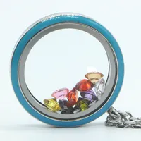 30 мм разноцветный стеклянный плавающий медальон с 9 различными камнями по месяцу рождения, ювелирные изделия из нержавеющей стали для женщин