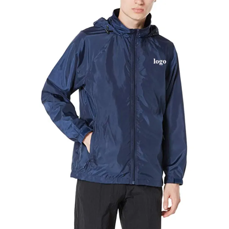 Manteau de sport imperméable pour hommes en plein air veste d'hiver légère avec capuche veste coupe-vent pour hommes