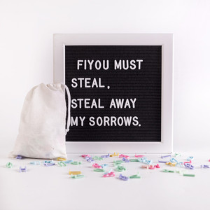 Prime Noir Lettre <span class=keywords><strong>Conseil</strong></span> avec Structure En Chêne Massif-Y Compris 346 lettres Interchangeables, numbers symbols & Emojis - Product Image 1