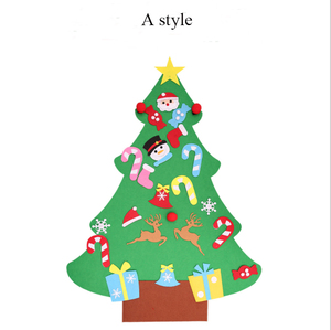 Arbre <span class=keywords><strong>de</strong></span> Noël en feutre à faire soi-même avec des ornements, ornements muraux, cadeaux du Nouvel An, jouets pour enfants, accessoires <span class=keywords><strong>de</strong></span> décoration <span class=keywords><strong>de</strong></span> Noël pour la maison - Product Image 5
