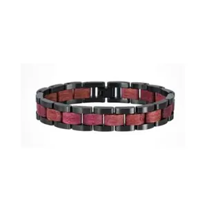 Stahlbänder Armband Kombinierte Holz mode für Frauen Männer Ketten-und Glieder armbänder Kunden spezifische Designs Armbänder, Armreifen Metall & Holz