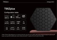جهاز استقبال تلفزيوني T95Z Plus يعمل بنظام أندرويد، ذاكرة وصول عشوائي 3 جيجابايت/ذاكرة تخزين 32 جيجابايت، نظام أندرويد 7.1، معالج ثماني النواة Amlogic S912، يدعم دقة 4K وشبكة واي فاي ثنائية النطاق 2.4 جيجاهرتز/5 جيجاهرتز وبلوتوث