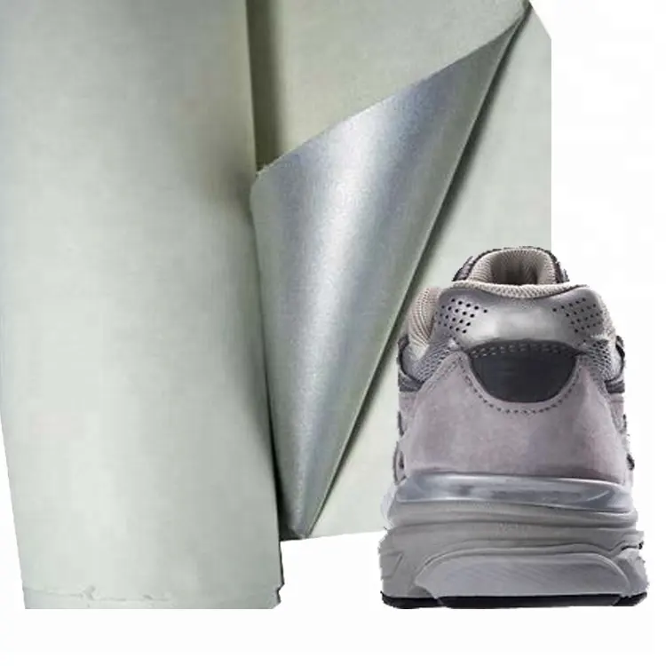 Customise Sliver สะท้อนแสง Pu หนังผ้ารองเท้ากีฬาสีรุ้งวัตถุดิบ
