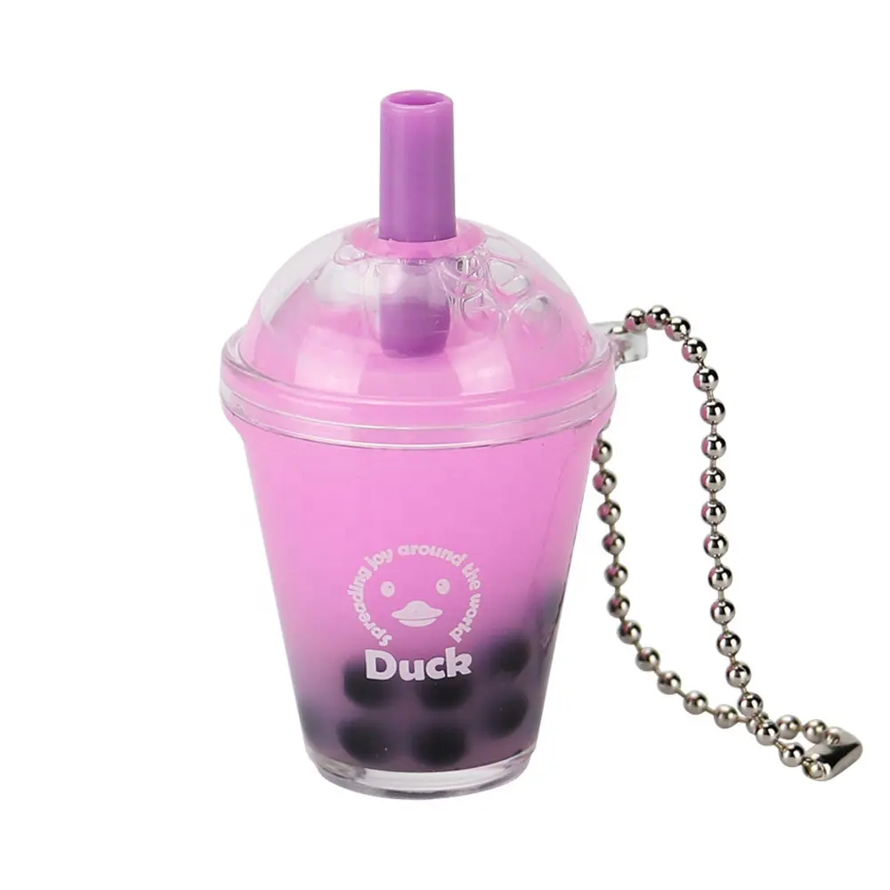 DIY Mini Japanese Taiwan Wholesale Cat Cute Fruit Pearl Boba Drinking Plush Toy Water Milk Tea Cup Coffee Bottle Key Chain