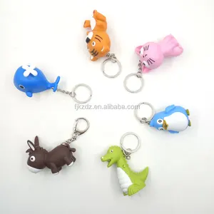 Keychain factory offer OEM design service, various animal styles sound led keychains