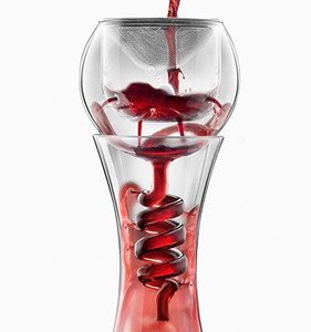 Commercio all'ingrosso nuova vendita calda fatta a mano in vetro borosilicato alto vino bianco rosso Decanter Set vino Twister aeratore caraffa beccuccio - Product Image 1