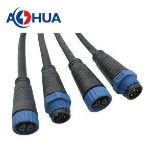 Electrical Connector AOHUA Customized Plant Grow Light Cable Waterproof Male Female M15 2 Wire Electrical Connector