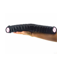 Dildo Doble Grande Negro para Adultos, Diseño Flexible, Juguete Sexual Realista para Mujeres y Parejas, Placer Íntimo