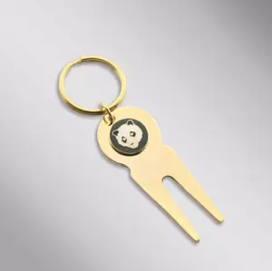 Wholesale bulk cheap antique blank golf divot repair tool for customized with ball marker Golf Divot Tools with Keyring