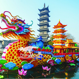 Grand flotteur de défilé de décoration de lanternes de festival chinois fait à la main - Product Image 1