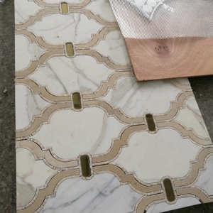 Cornice di <span class=keywords><strong>fiori</strong></span> mattonelle di mosaico di marmo per pavimenti - Product Image 2