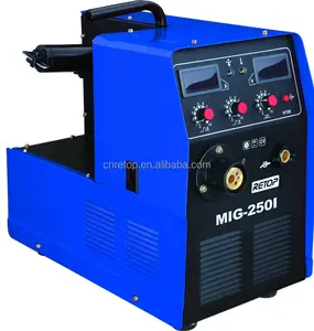 MIG-250I Igbt อินเวอร์เตอร์ Mig Mag เครื่องเชื่อม MIG 350 Mig 250รายการราคา15-20l/นาที16-26.5V 40-250A 50/60HZ 8.4KVA 25Kg สีน้ำเงิน