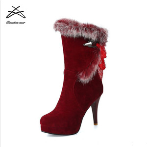 Stivali <span class=keywords><strong>da</strong></span> <span class=keywords><strong>neve</strong></span> <span class=keywords><strong>da</strong></span> donna in pelle scamosciata di lana <span class=keywords><strong>da</strong></span> donna all'ingrosso - Product Image 2