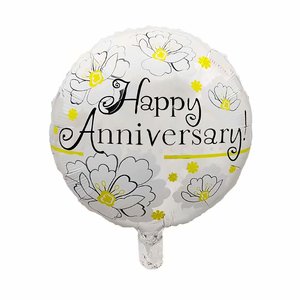 Globo Redondo de Helio de 18 Pulgadas con la Leyenda 'Feliz Aniversario' para Decoración de Fiestas de Cumpleaños y Bodas - Product Image 3
