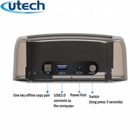 Docking Station USB 3.0 Trasparente Usata per Hard Disk SATA da 2.5/3.5 Pollici, Capacità 5TB, Conforme RoHS, Involucro in Plastica