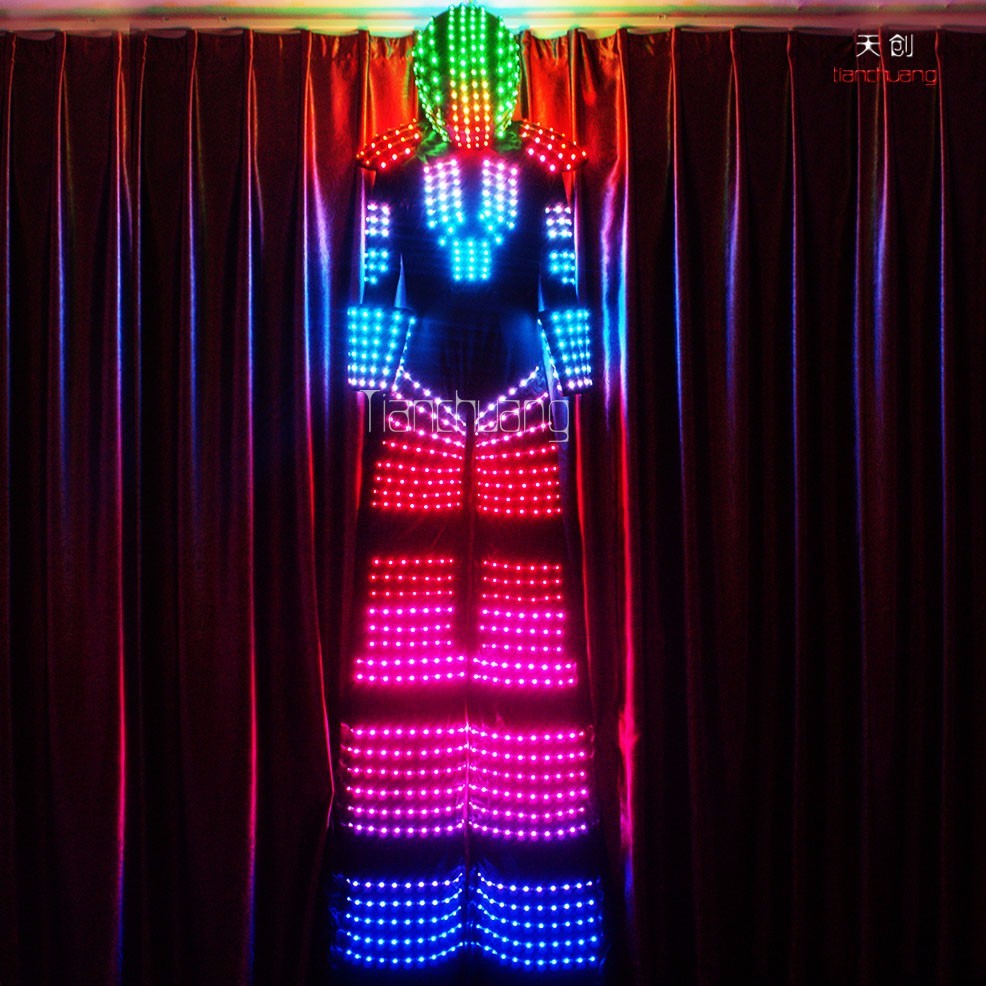 Programmé LED échassier Robot, incroyable sans fil DMX512 contrôlée LED robot échassier pour la danse