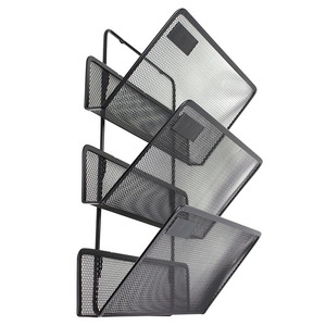 Ingrosso Nuovo Design Metallo Nero 3 Strati di Filo di Filo Organizzatore a parete Rivista Organizzatori per Ufficio - Product Image 3