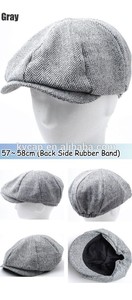 los hombres de gatsby de lana panel de ocho newsboy cap gris cálido sombrero plano cabbie boina de golf - Product Image 1