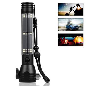 Marteau de sécurité solaire multifonction pour évacuation d'urgence de voiture Lampe torche COB LED haute puissance Banque rechargeable USB - Product Image 5