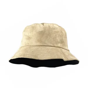 Wholesale Customized Suede Plain Fur Bucket Hat With Your Own Logo